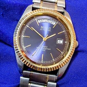 Benrus Vintage President Day Date Men's Watch Purple Dial